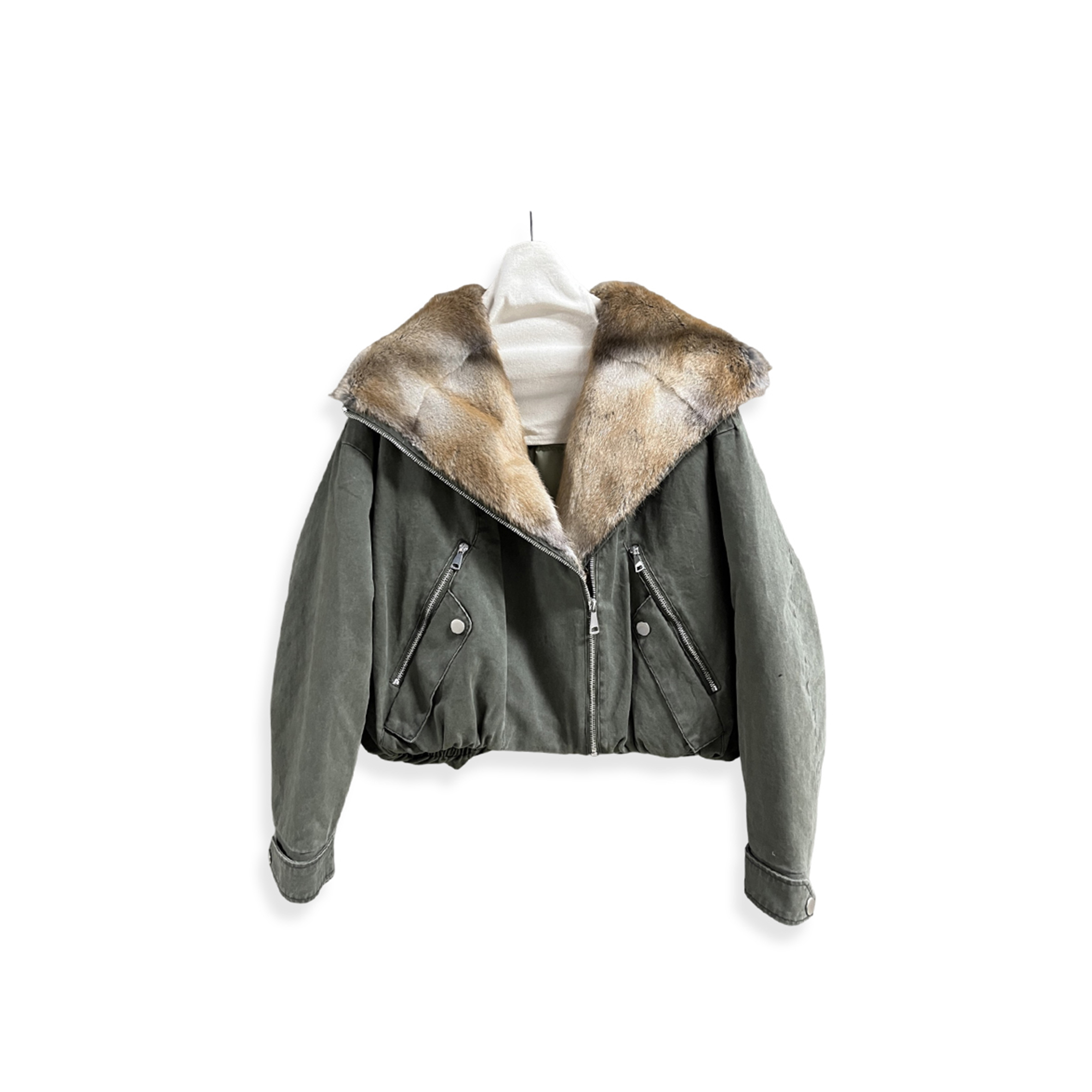 PRADA WOMEN'S CROPPED FUR PARKA WITH 